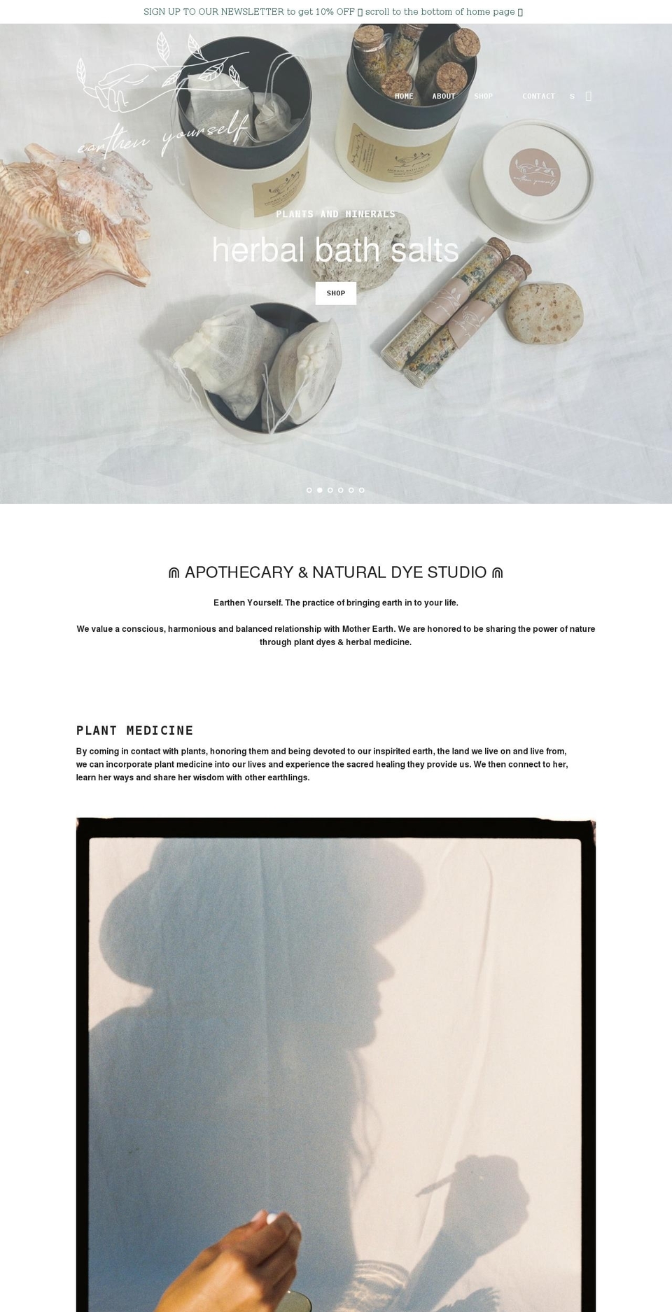 earthenyourself.com shopify website screenshot