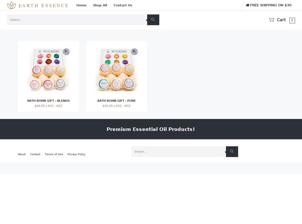 earthessencecandles.com shopify website screenshot