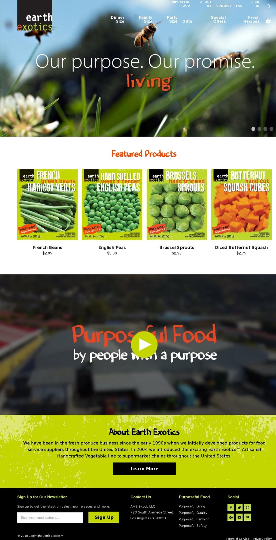 earthexotics.com shopify website screenshot