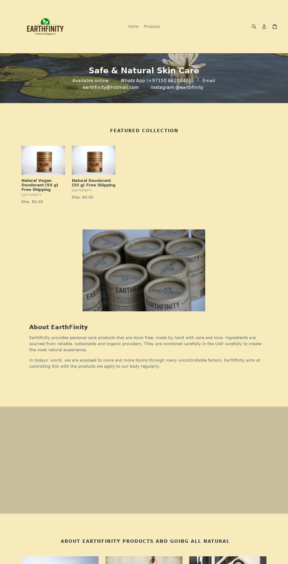 earthfinity.com — Shopify storefront screenshot