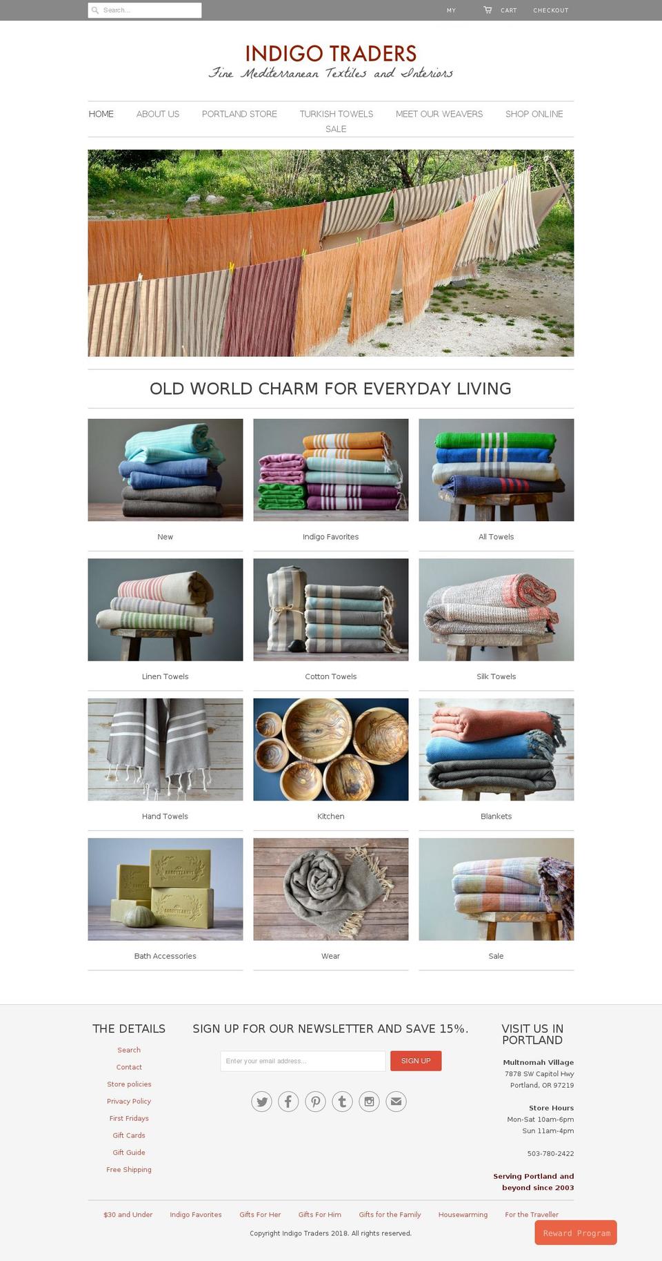 earthfriendlytowels.com — Shopify storefront screenshot