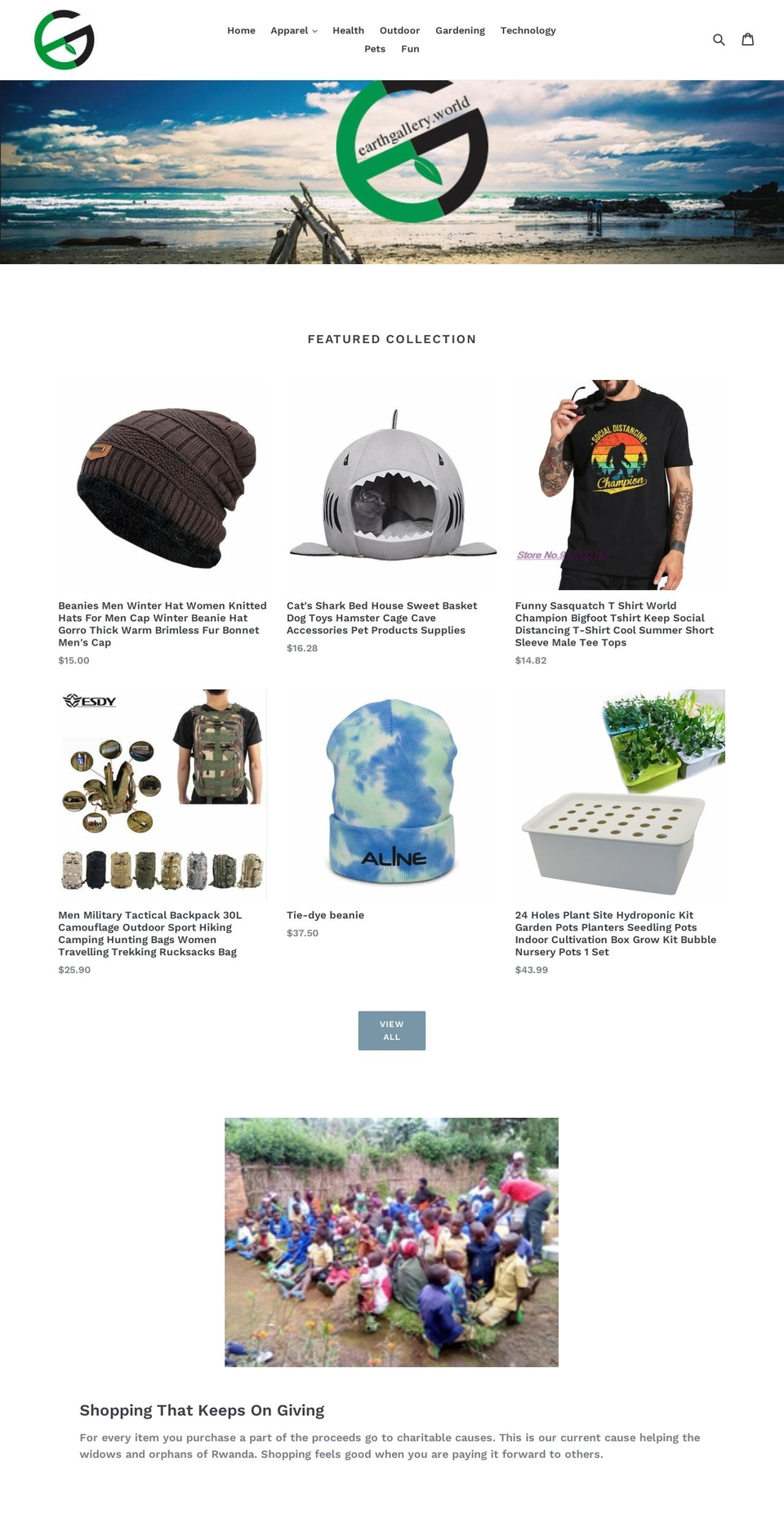 earthgalleryshop.com — Shopify storefront screenshot
