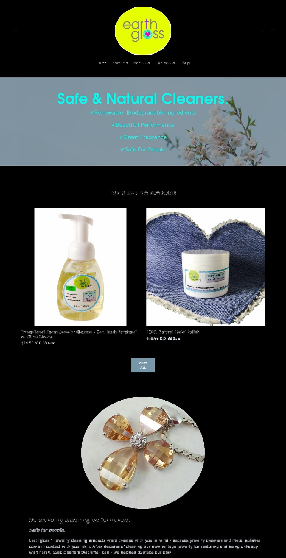 earthgloss.com — Shopify storefront screenshot