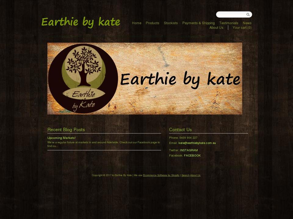 Woodland Shopify theme site example earthiebykate.com.au