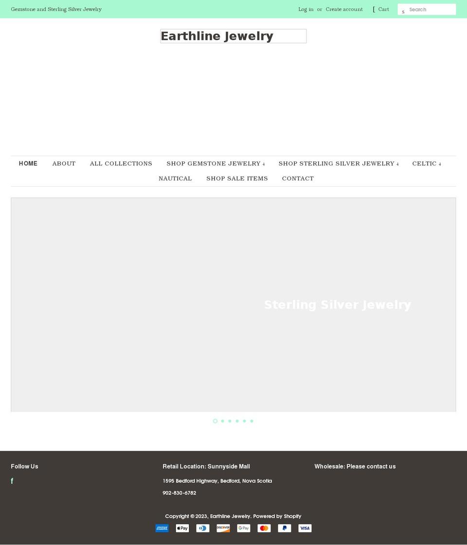 earthlinejewelry.com shopify website screenshot