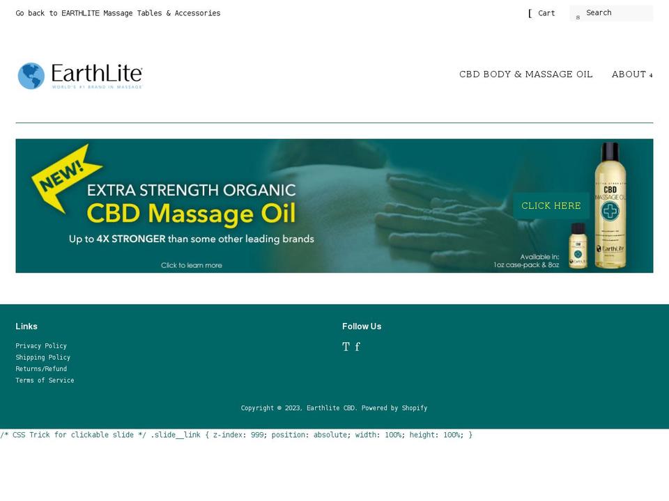 earthlitecbd.com shopify website screenshot