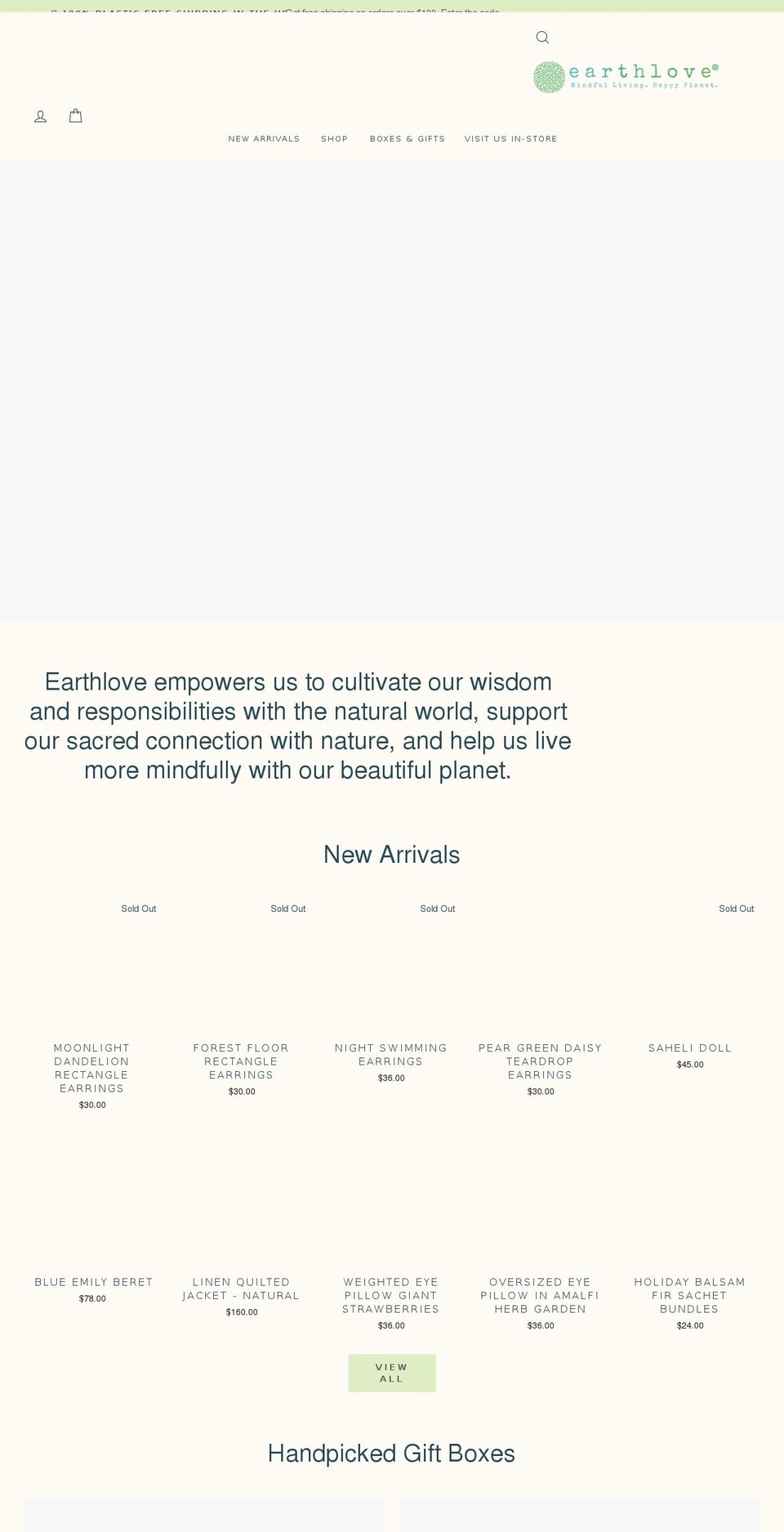 earthlove.co shopify website screenshot