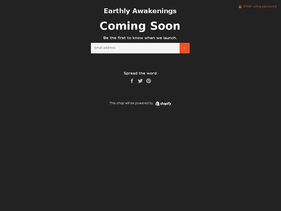 earthlyawakenings.com — Shopify storefront screenshot