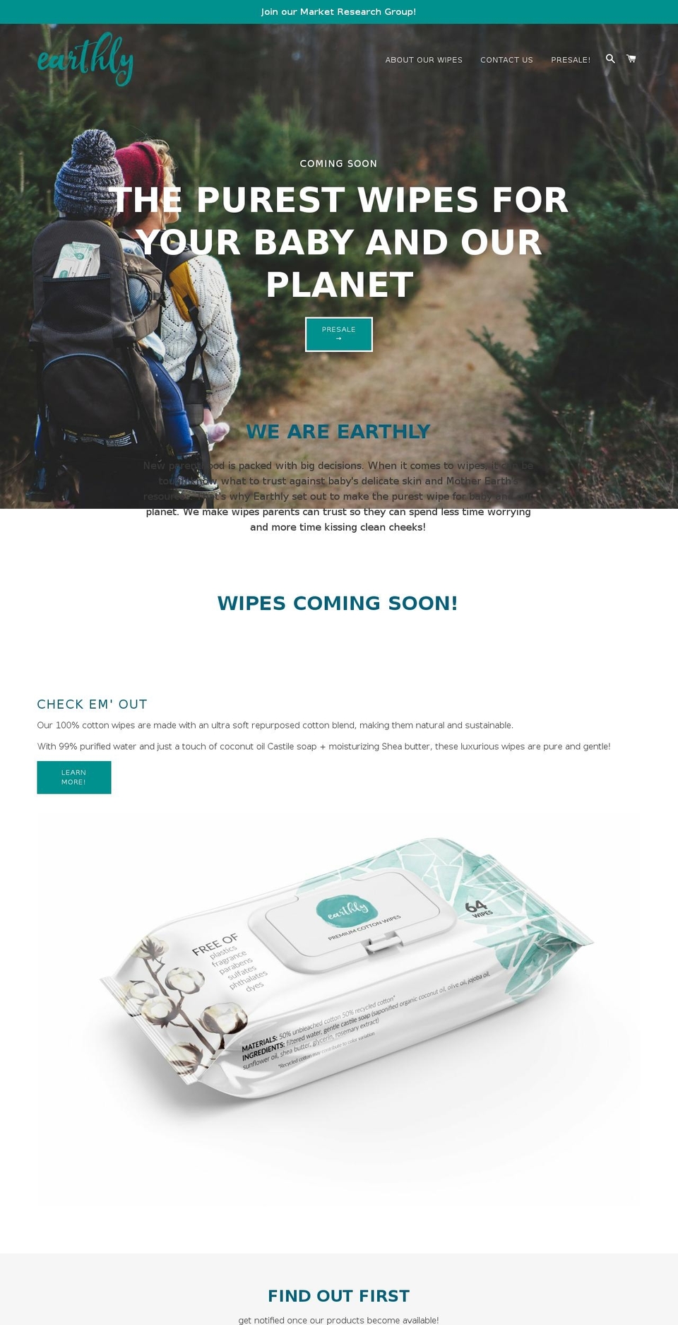 earthlydiapers.com — Shopify storefront screenshot