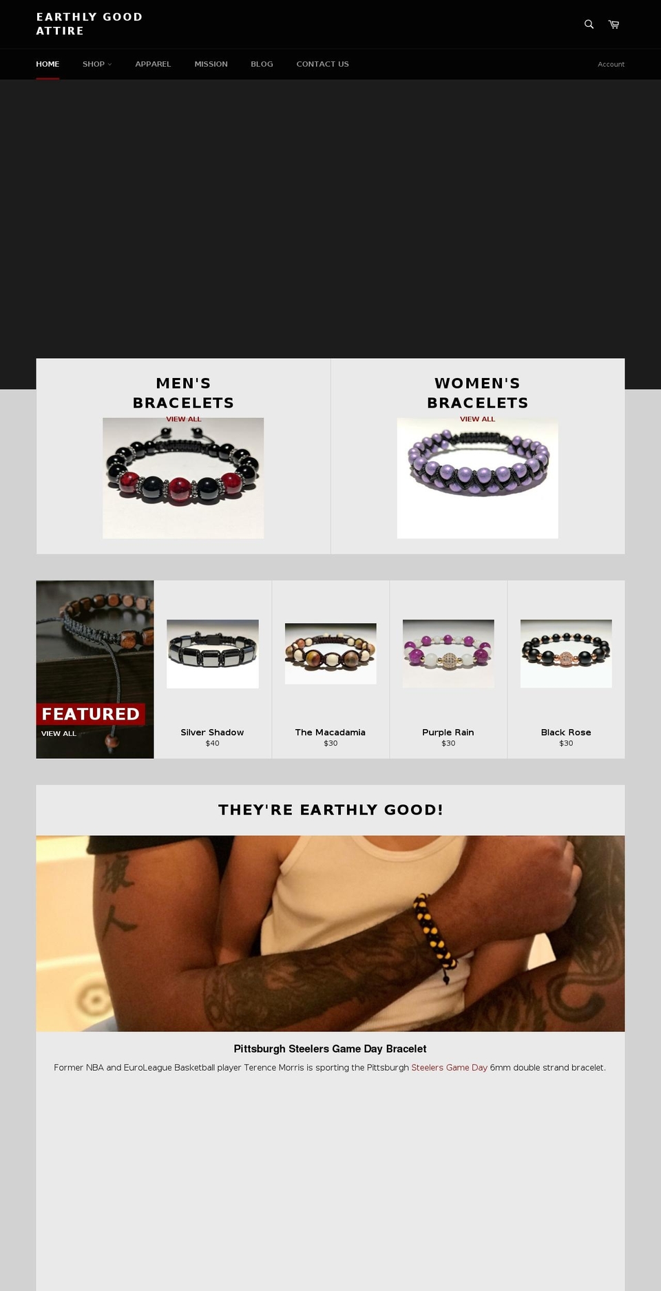 earthlygoodattire.com — Shopify storefront screenshot