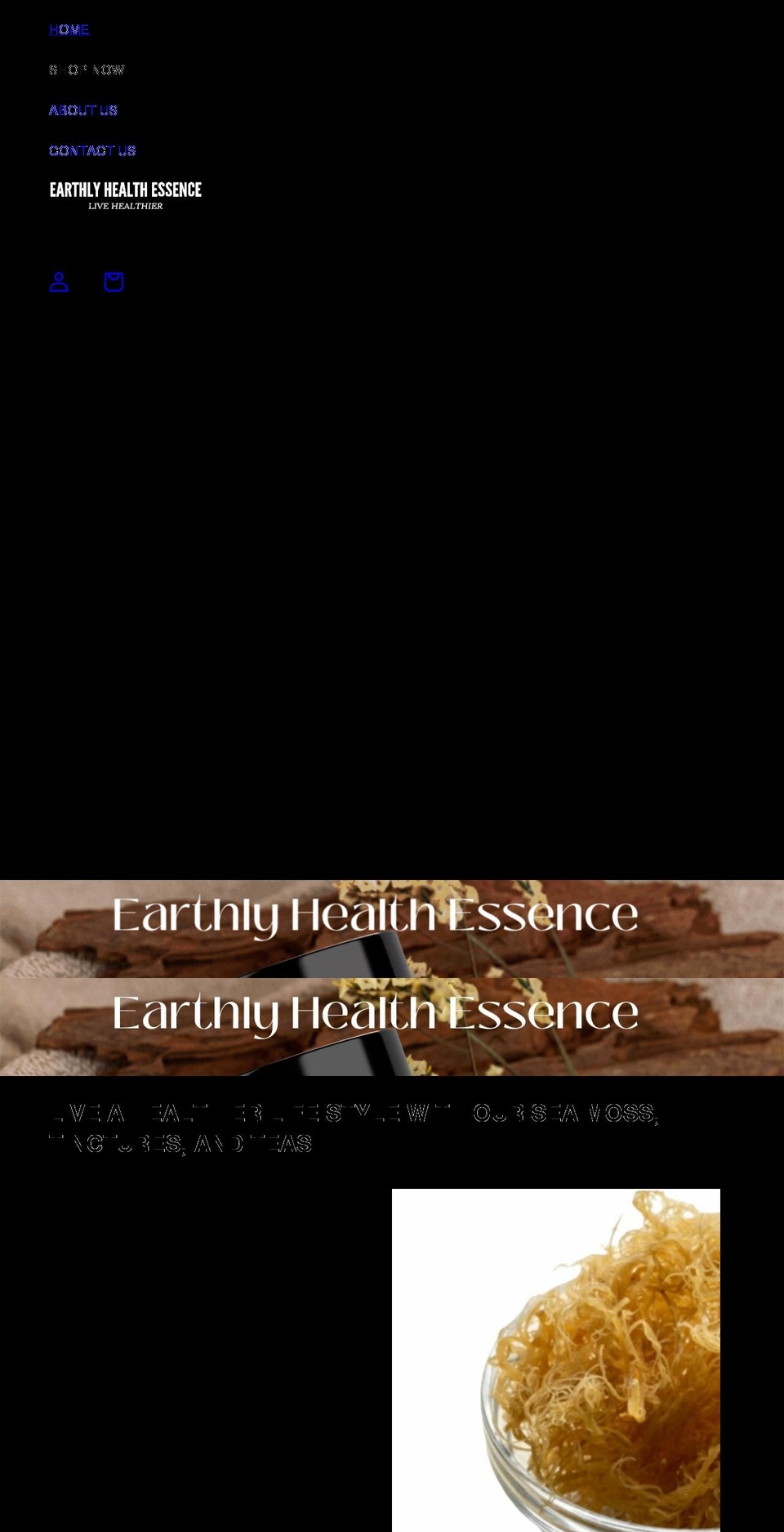 earthlyhealthessence.com shopify website screenshot