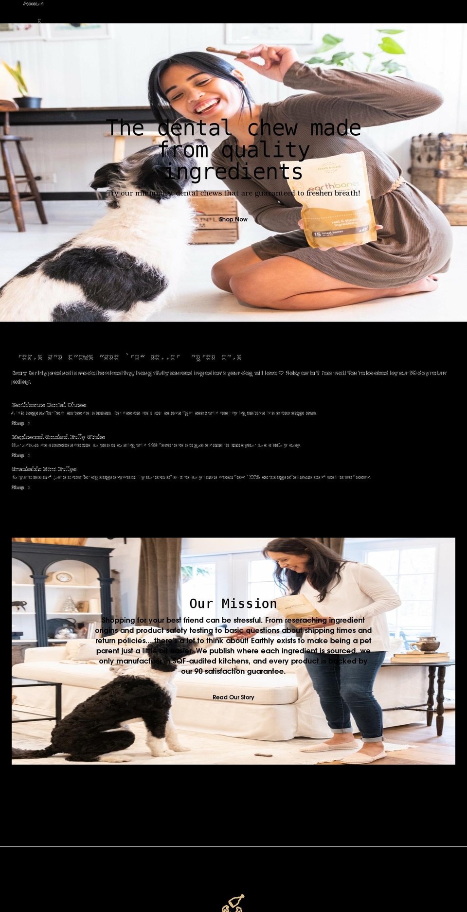 earthlypet.com shopify website screenshot