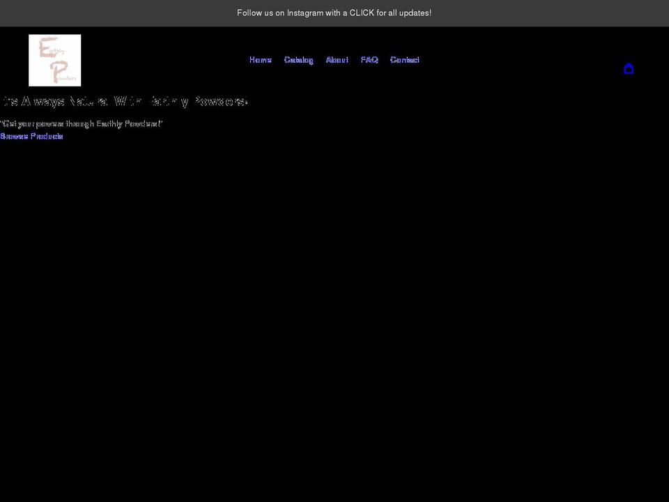 earthlypowders.com shopify website screenshot