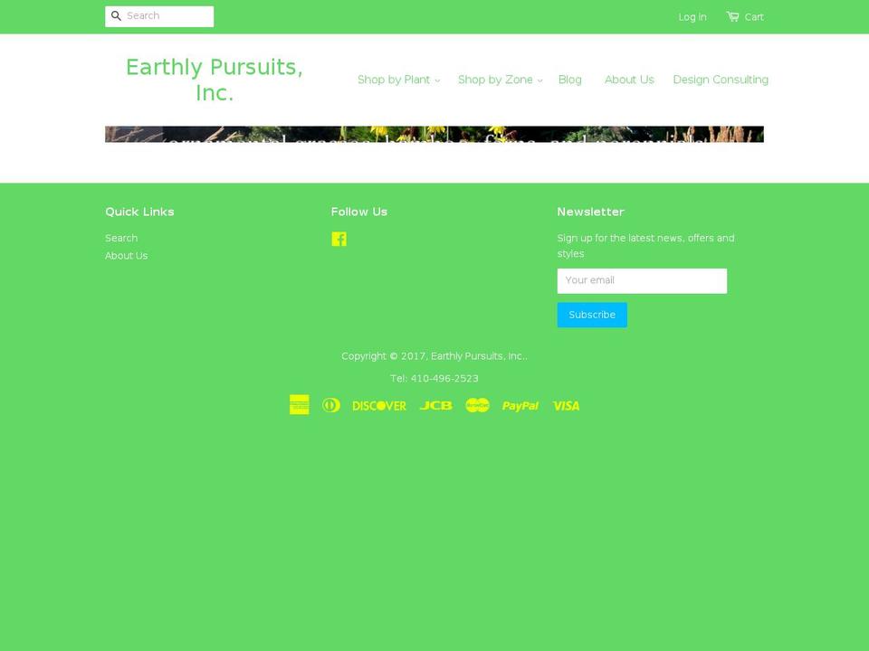 earthlypursuits.net shopify website screenshot