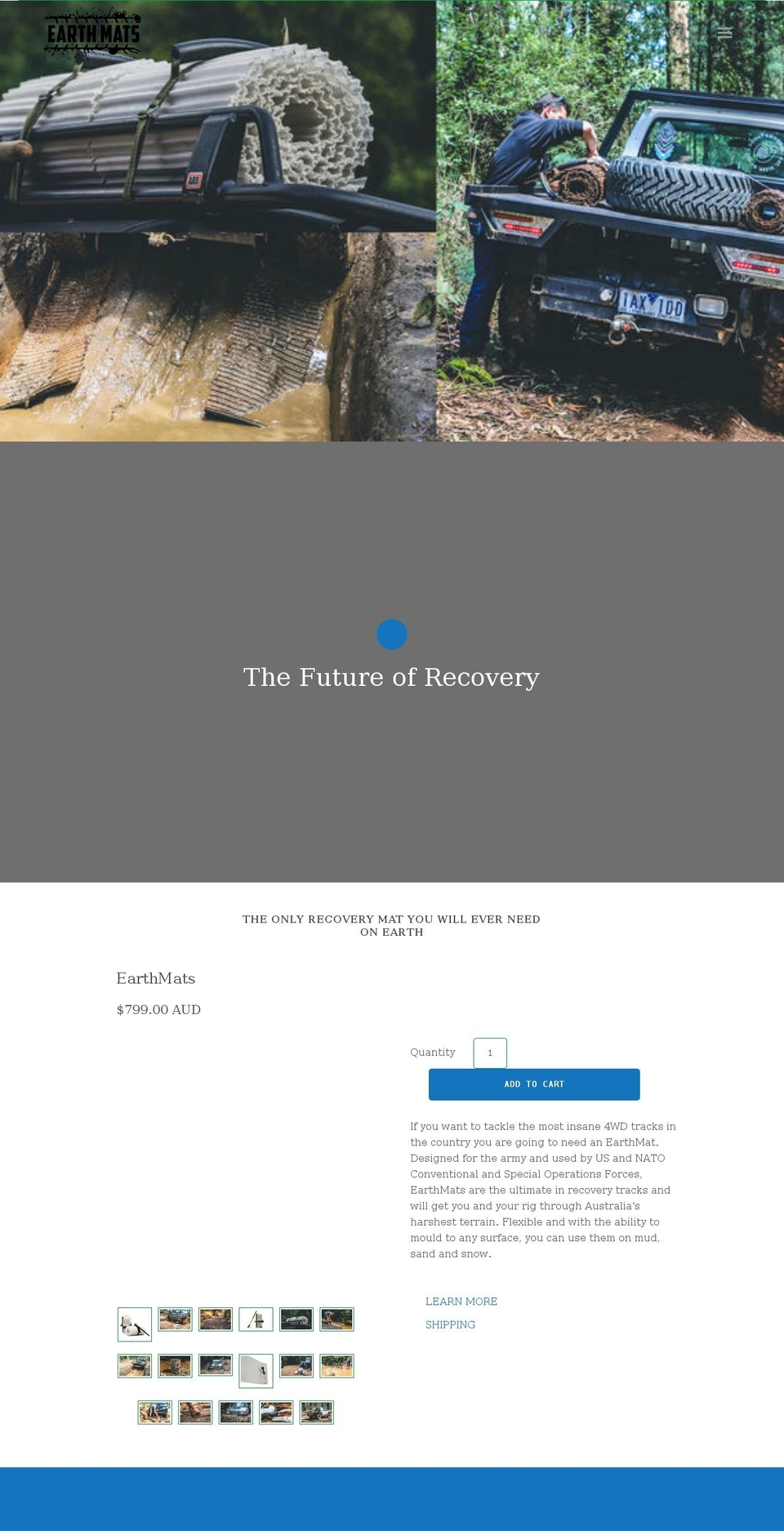 earthmats.com.au shopify website screenshot