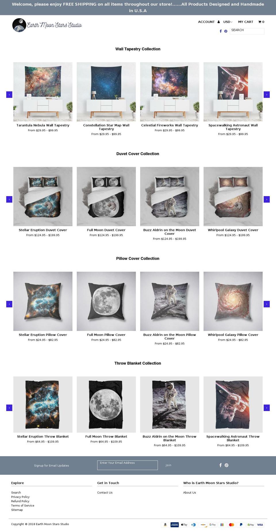 earthmoonstarsstudio.com — Shopify storefront screenshot