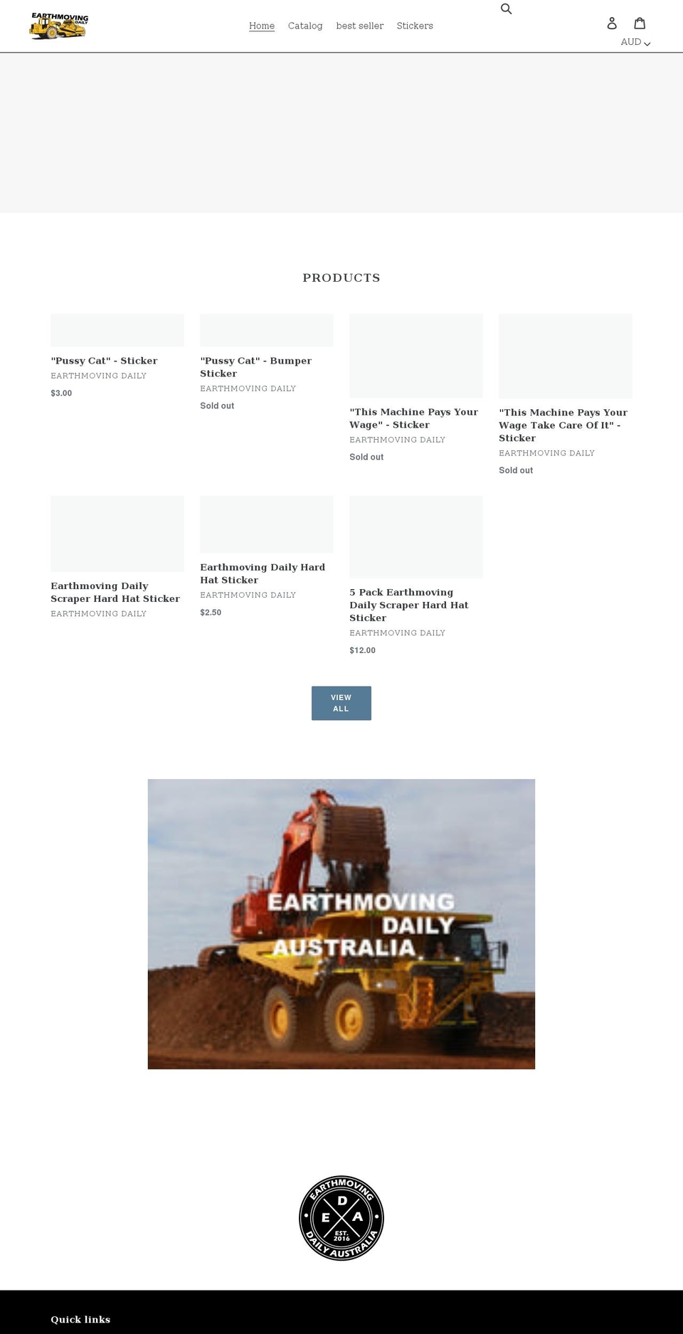 earthmovingdaily.com shopify website screenshot