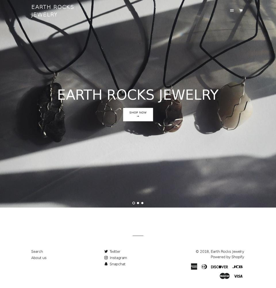 earthrocksjewelry.com — Shopify storefront screenshot