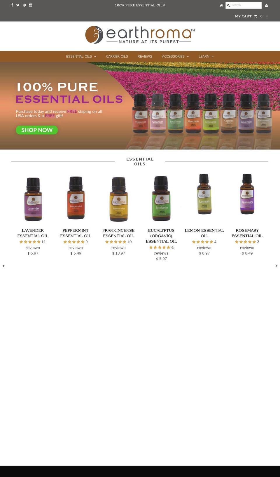 earthroma.com shopify website screenshot