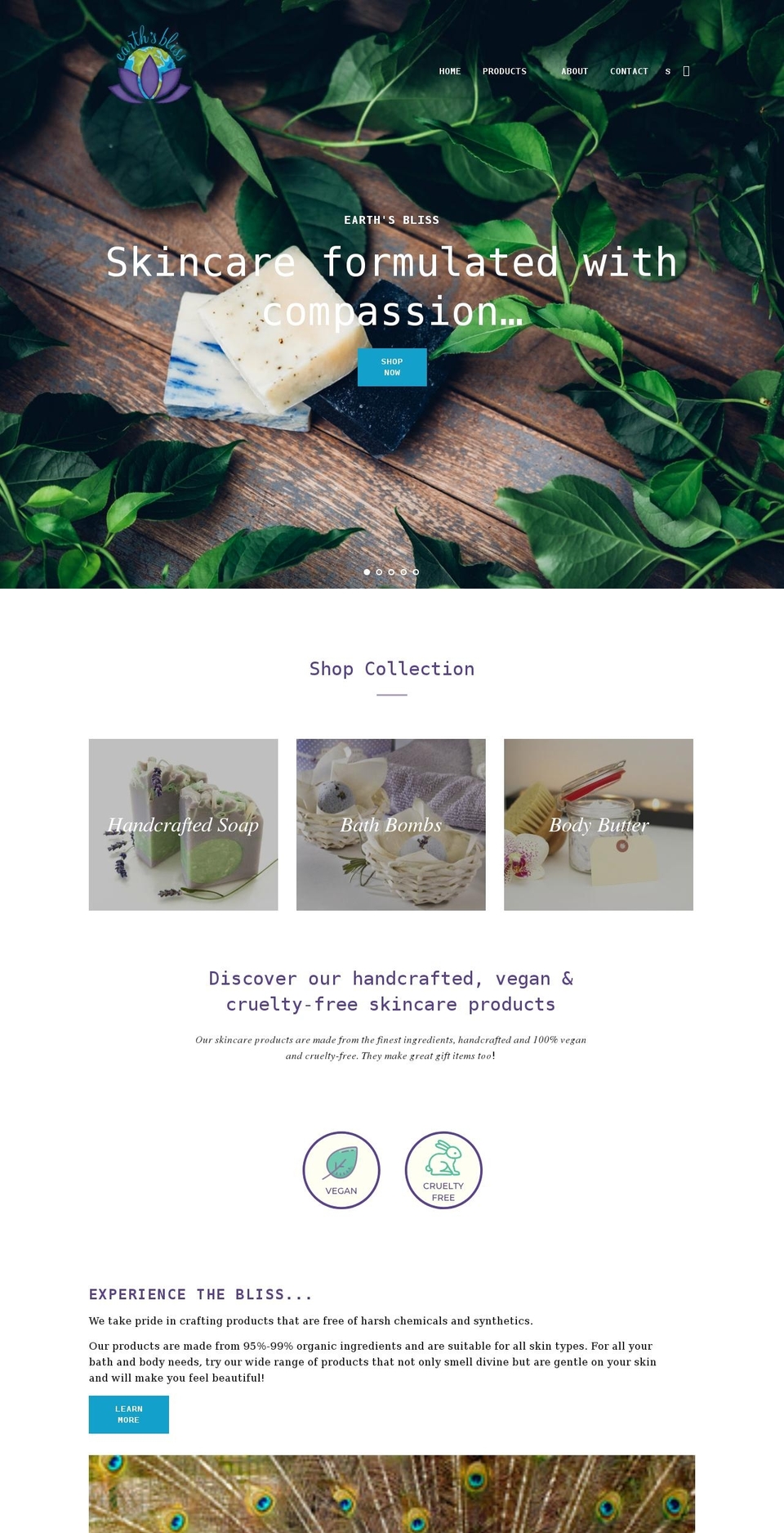 earthsbliss.ca shopify website screenshot