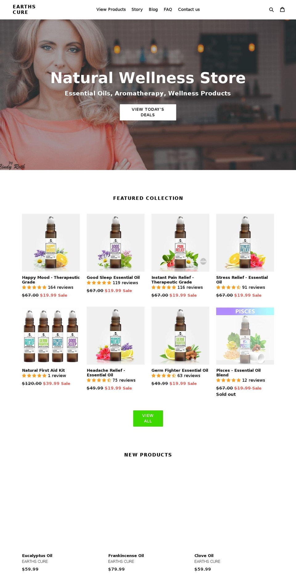 earthscure.com — Shopify storefront screenshot