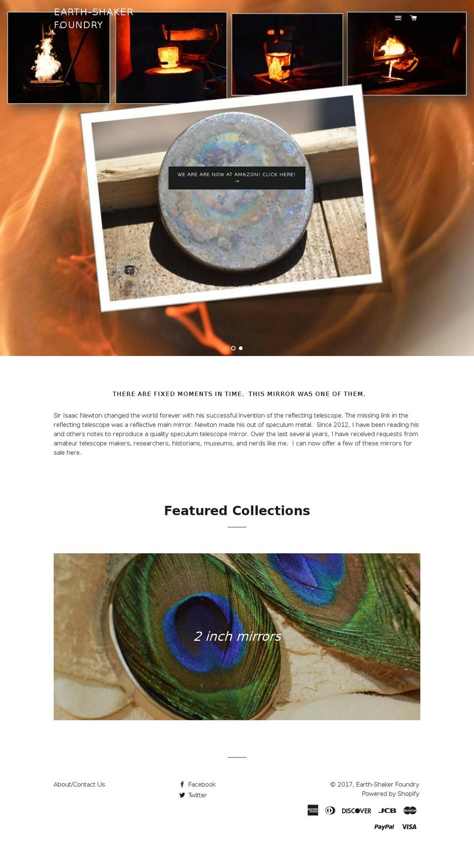 earthshakerfoundry.com shopify website screenshot