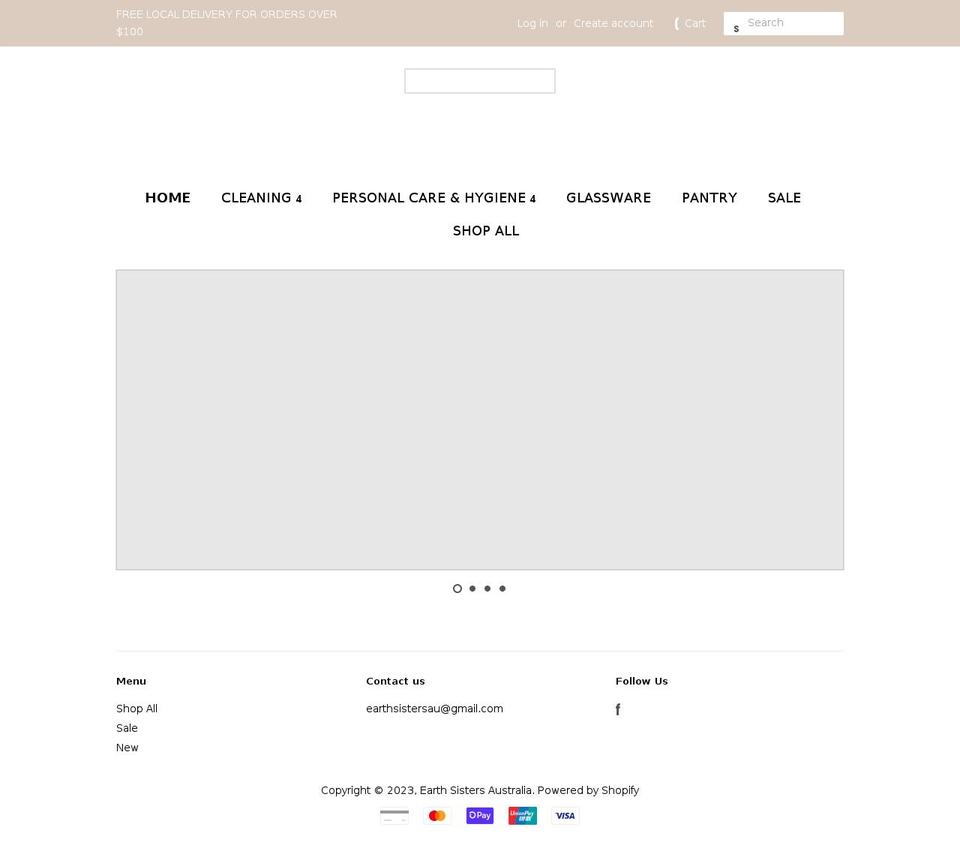 earthsistersau.com shopify website screenshot