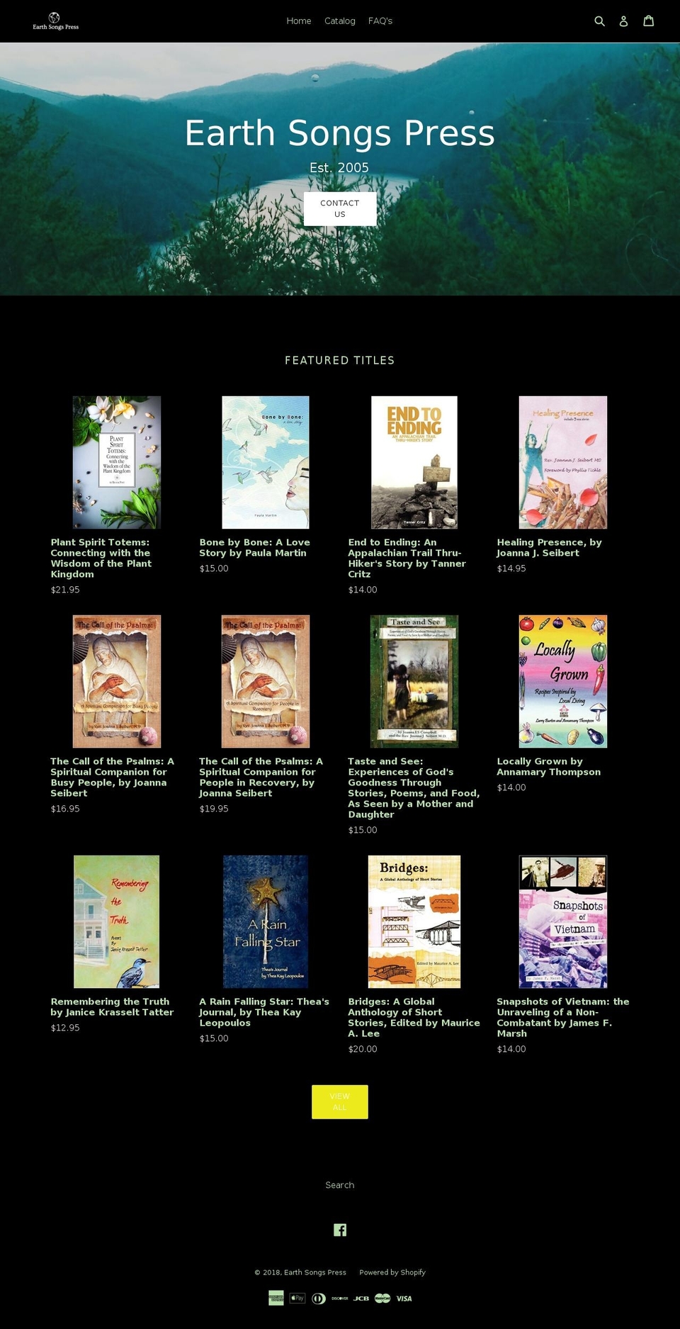 earthsongspress.com — Shopify storefront screenshot