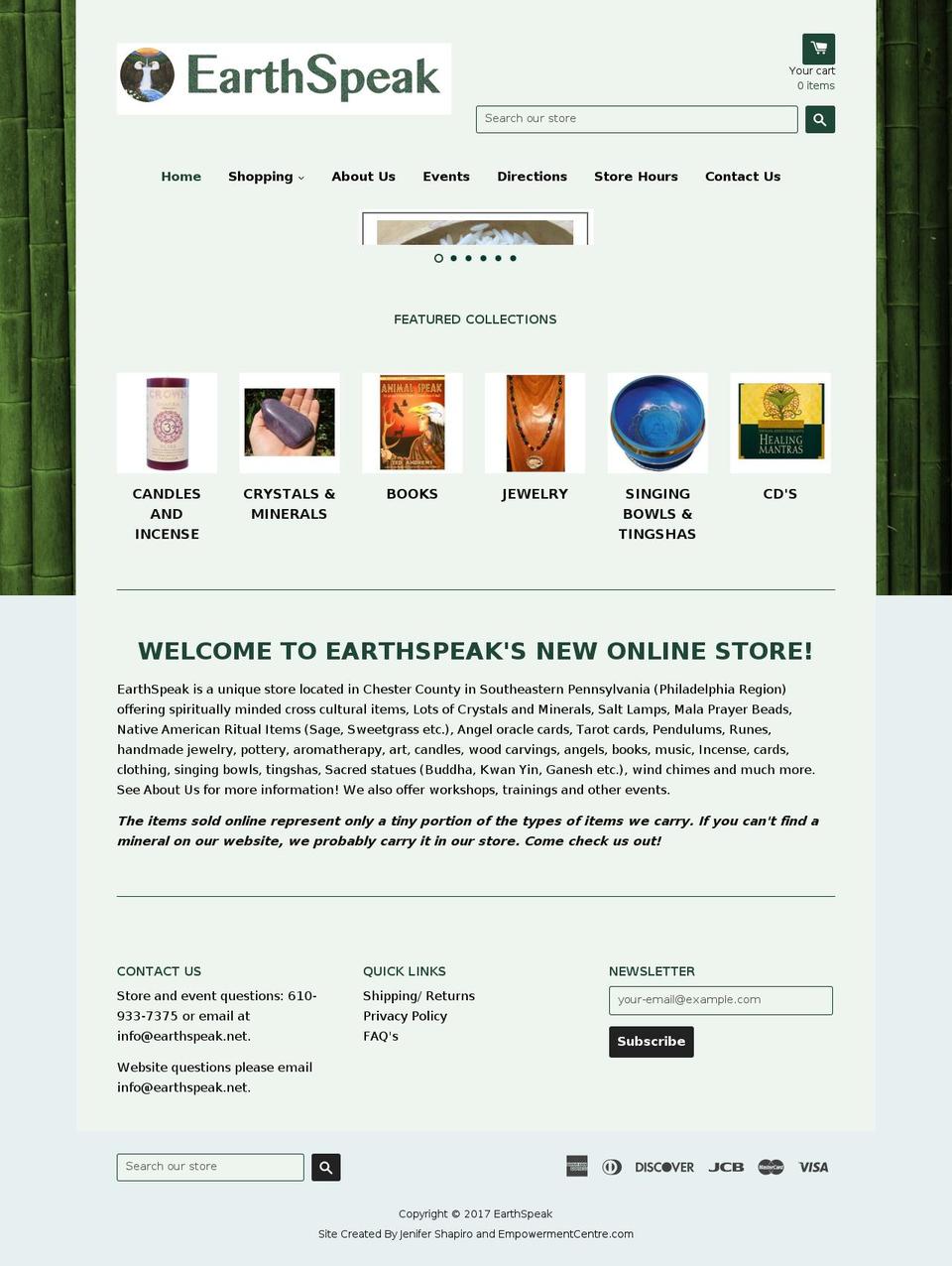 React Shopify theme site example earthspeak.net