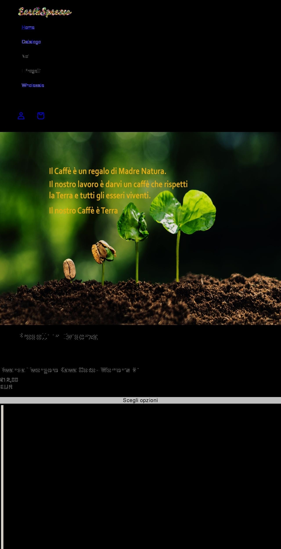 earthspresso.com shopify website screenshot