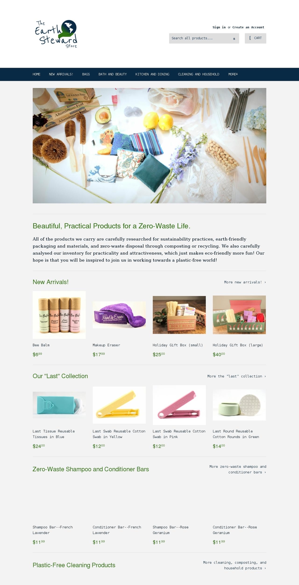 earthstewardstore.com shopify website screenshot