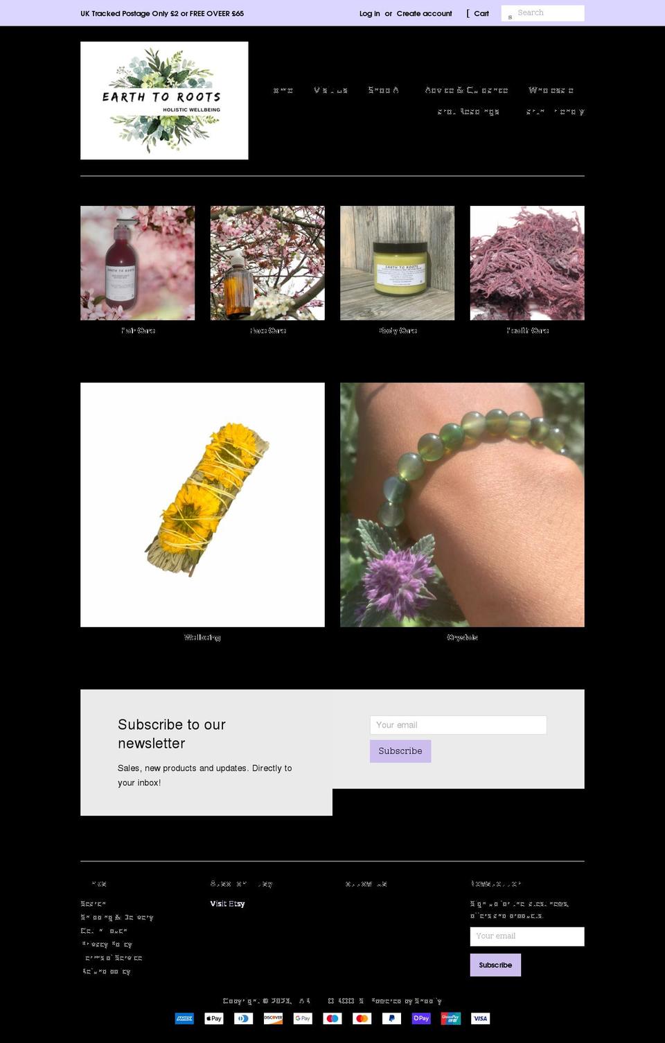 earthtoroots.com shopify website screenshot