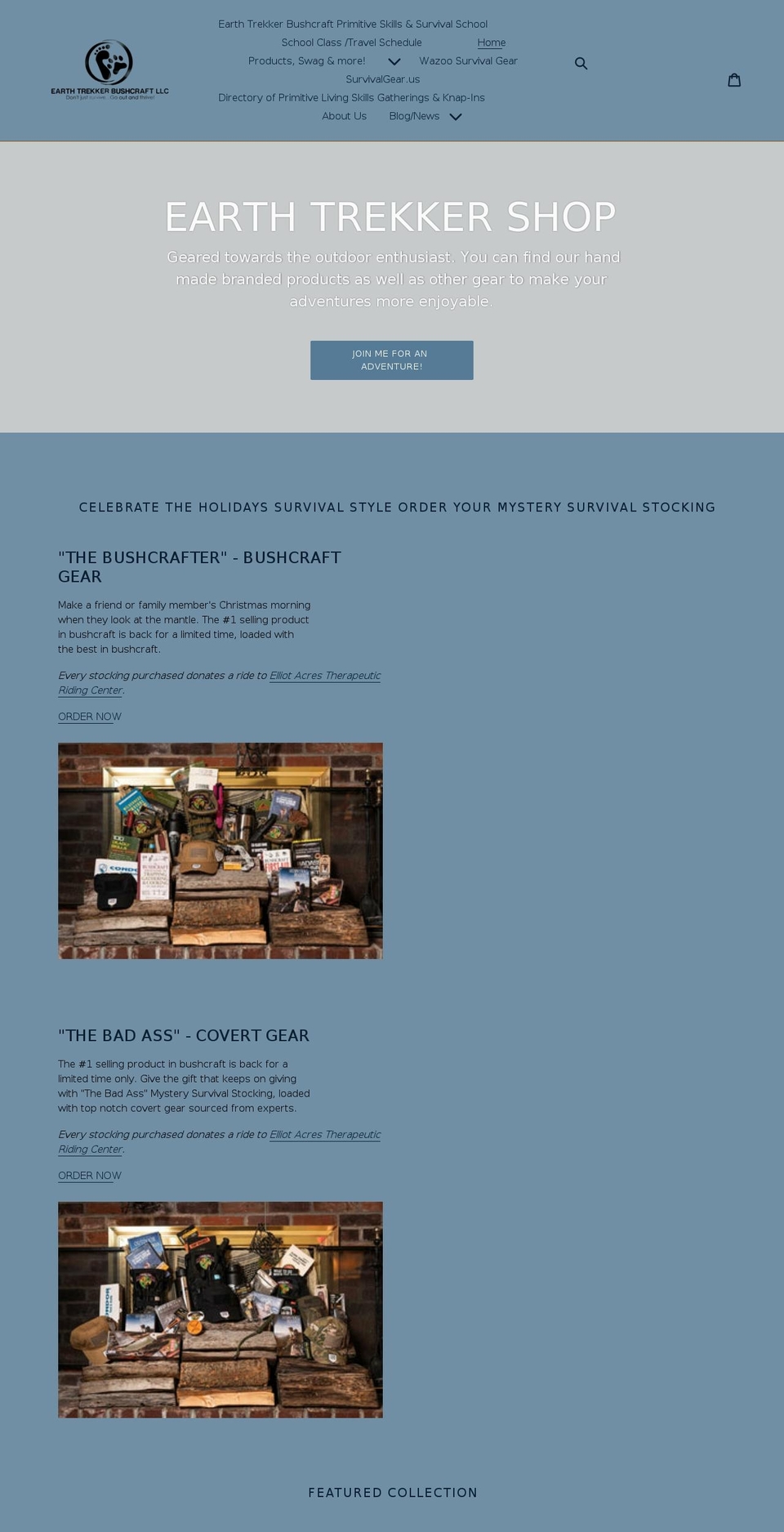 earthtrekkershop.com shopify website screenshot