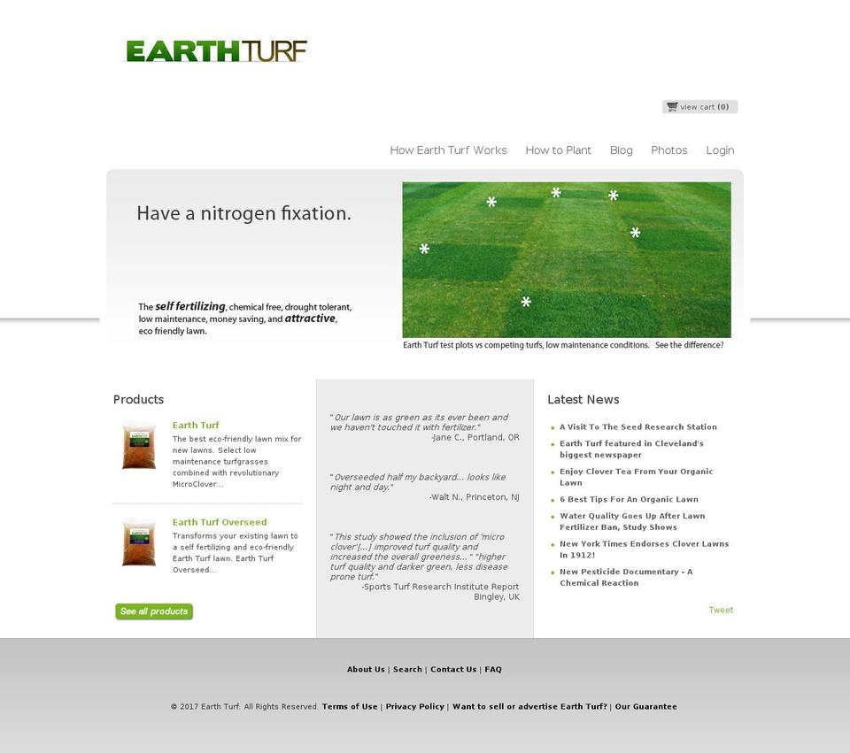 main Shopify theme site example earthturfco.com