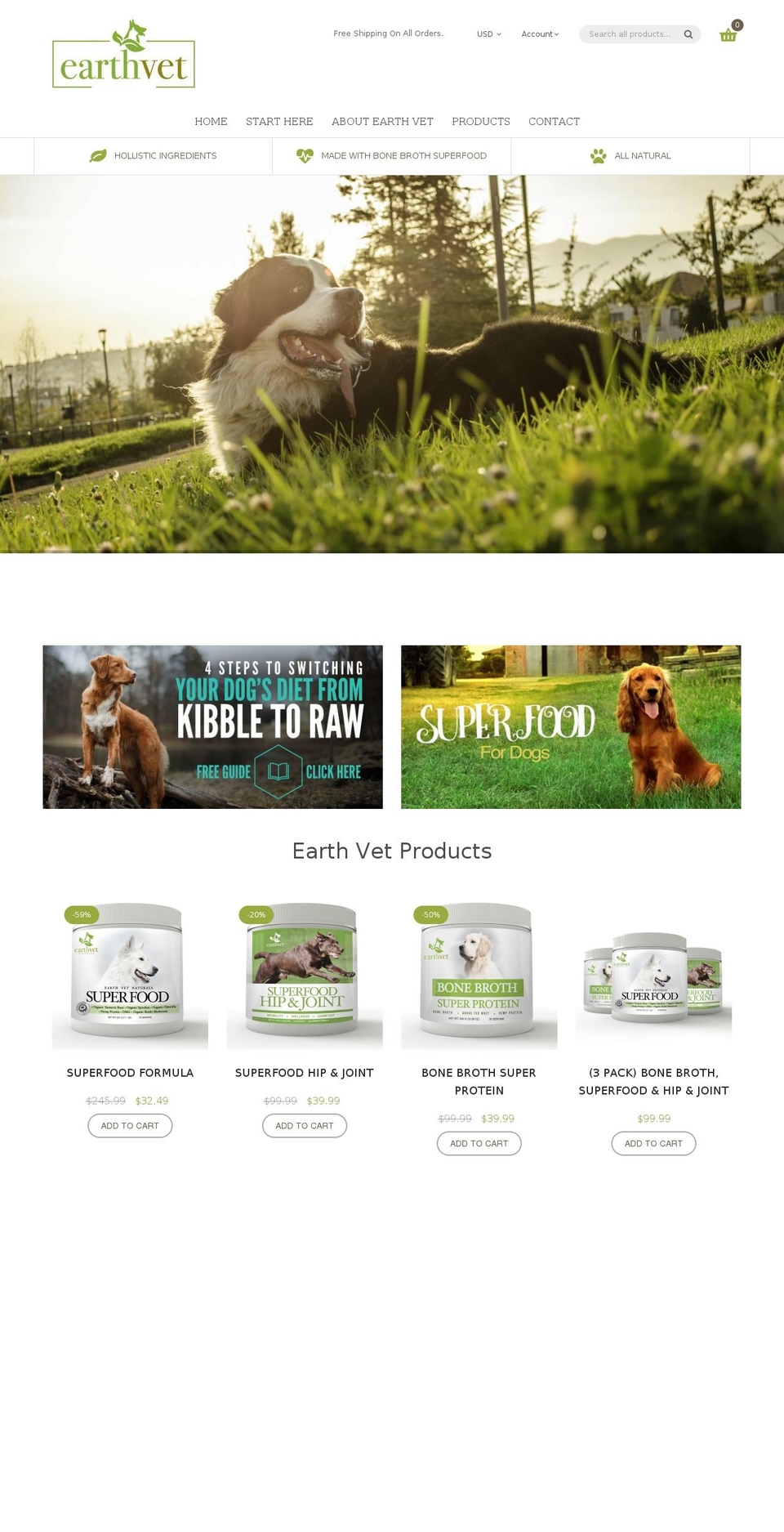 organica-v1-3 Shopify theme site example earthvetnaturals.com