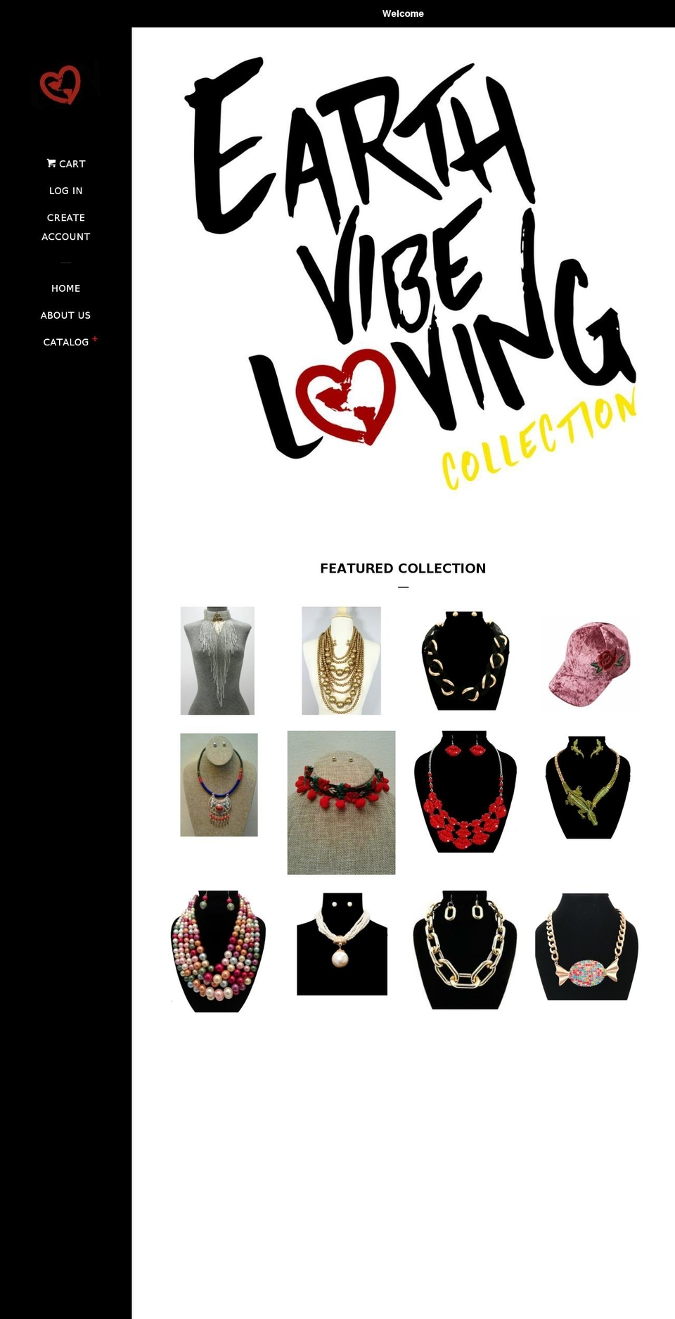 earthvibelovingcollection.com — Shopify storefront screenshot