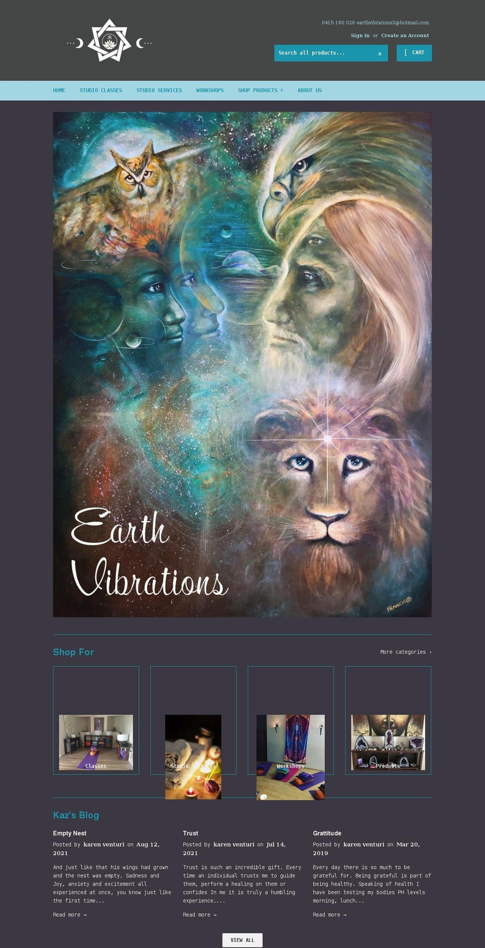 earthvibrations.com.au shopify website screenshot