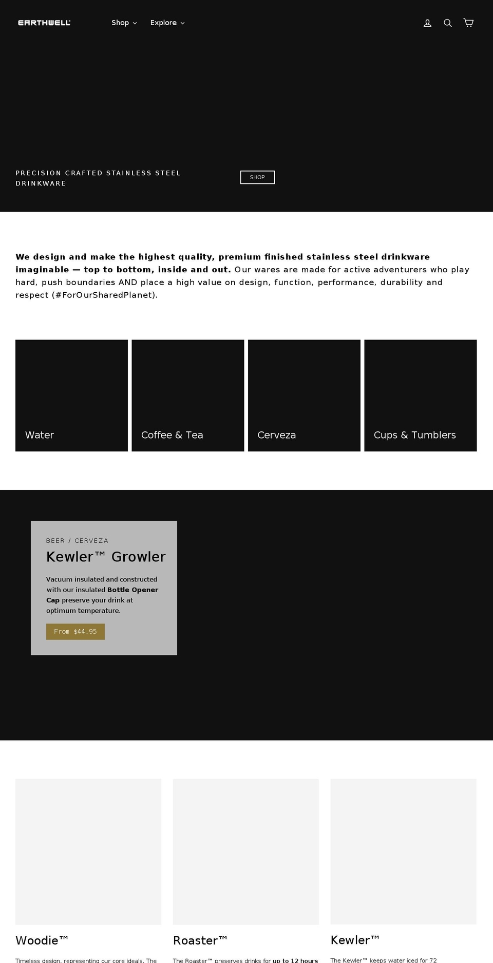 earthwell.com shopify website screenshot