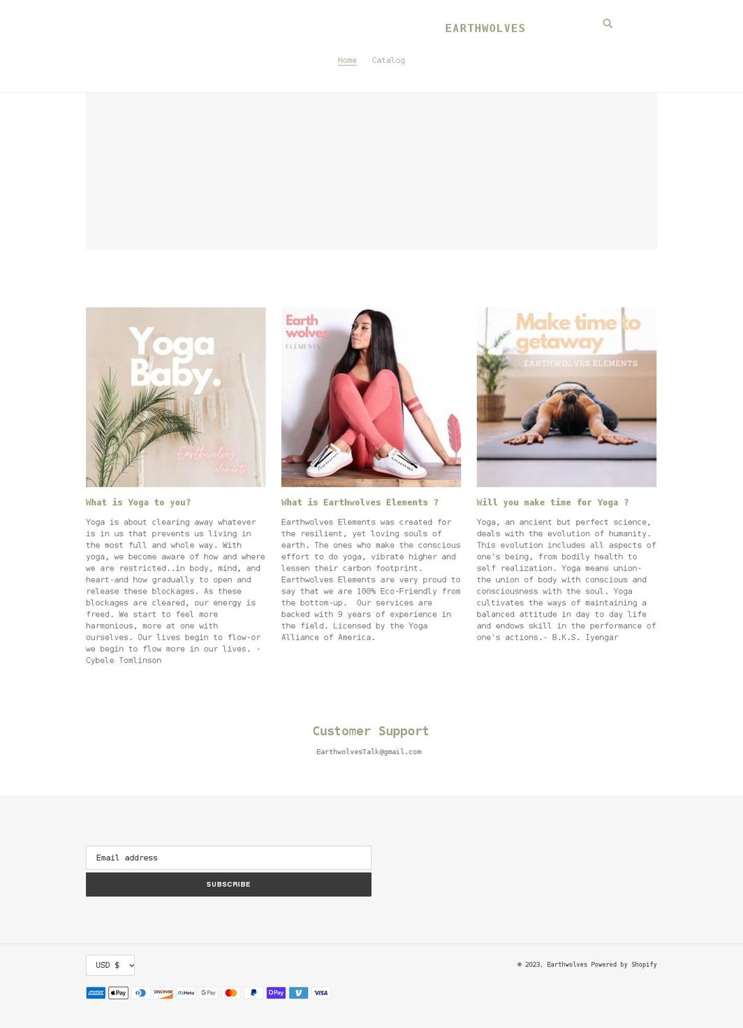 earthwolves.com shopify website screenshot