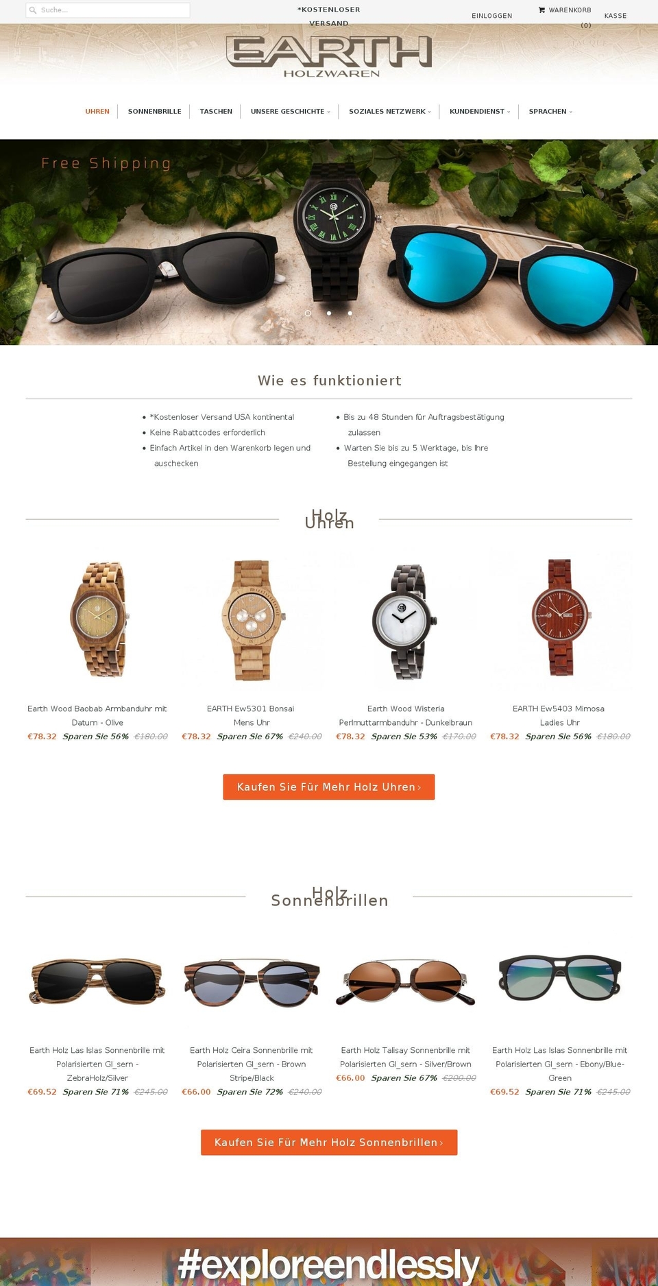 earthwoodgoods.de shopify website screenshot