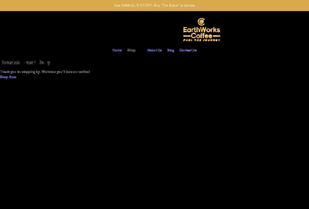 earthworkscoffee.com shopify website screenshot