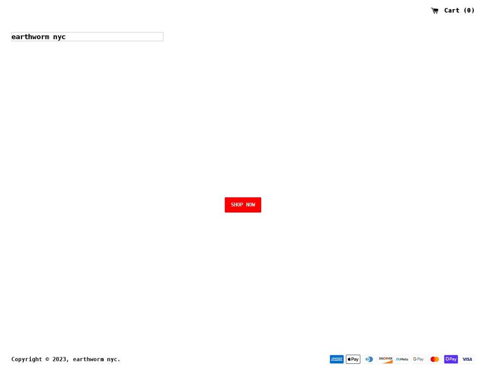 earthworm.nyc shopify website screenshot