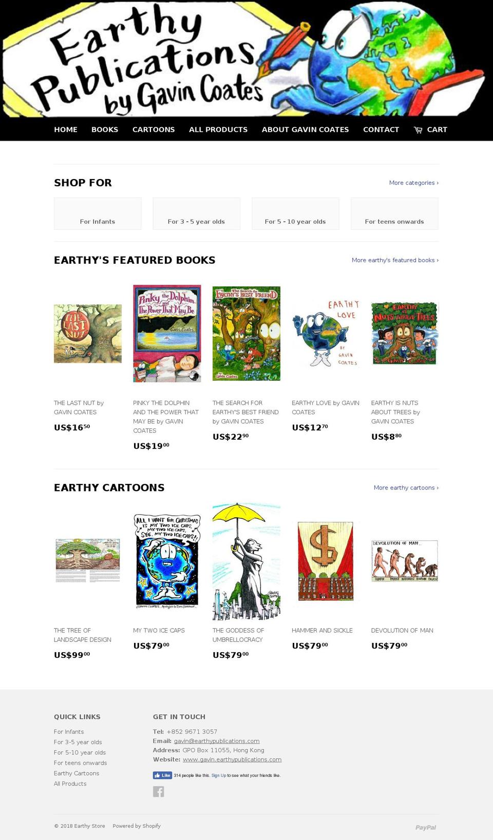 earthy-store.com — Shopify storefront screenshot