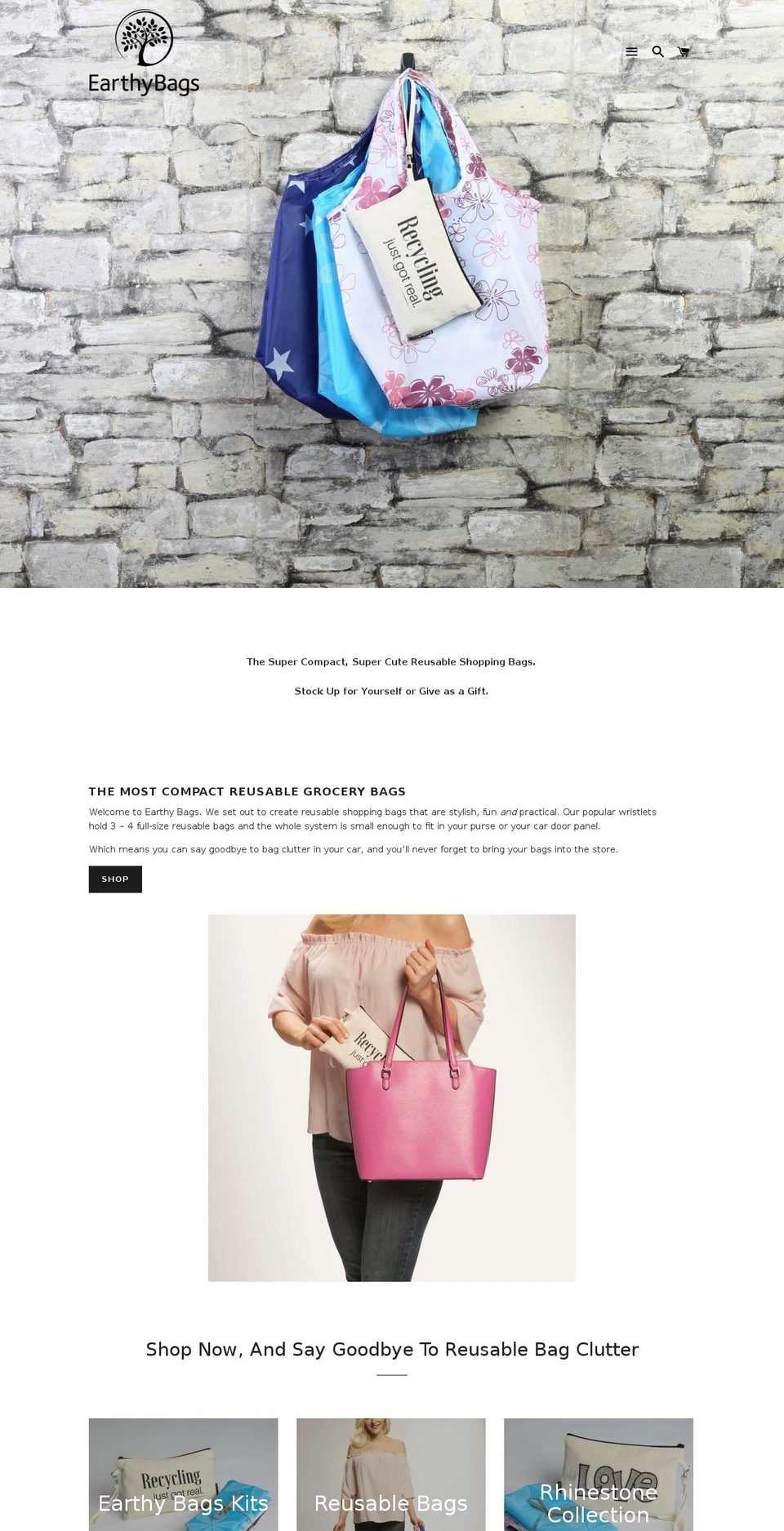 earthybags.com — Shopify storefront screenshot