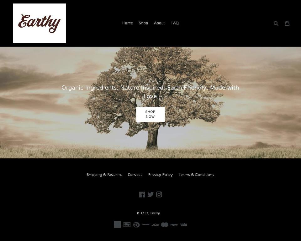 earthybrand.com shopify website screenshot