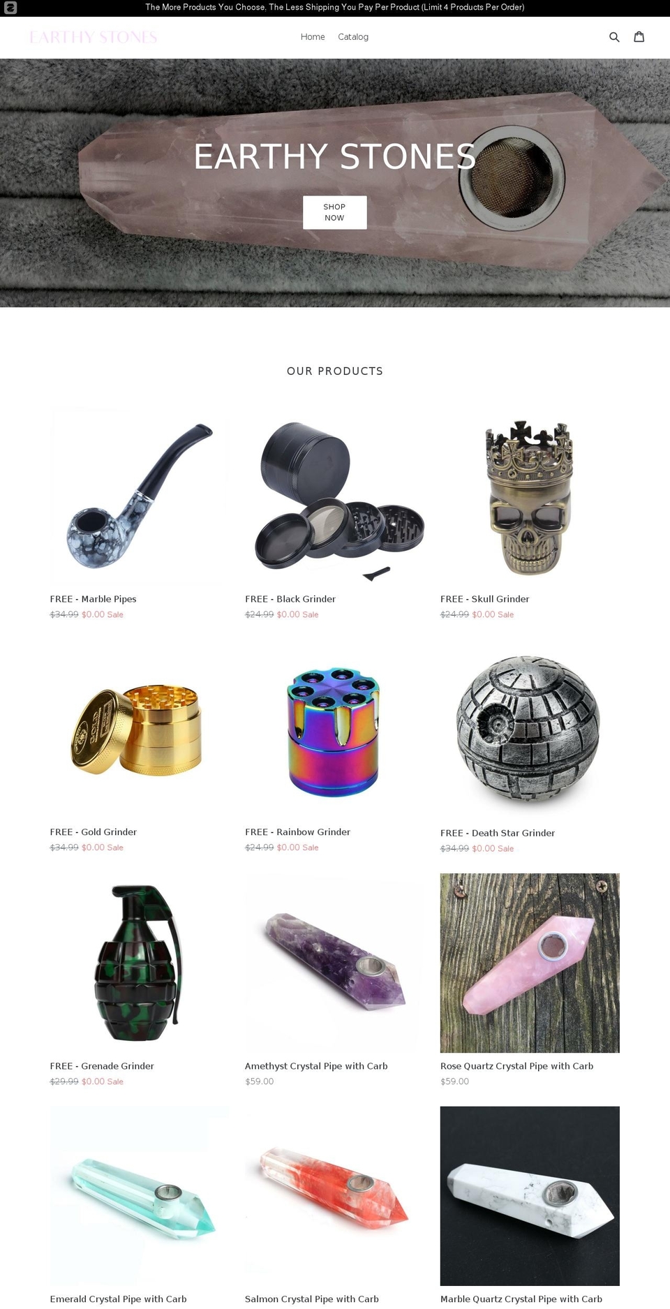 earthystones.com — Shopify storefront screenshot