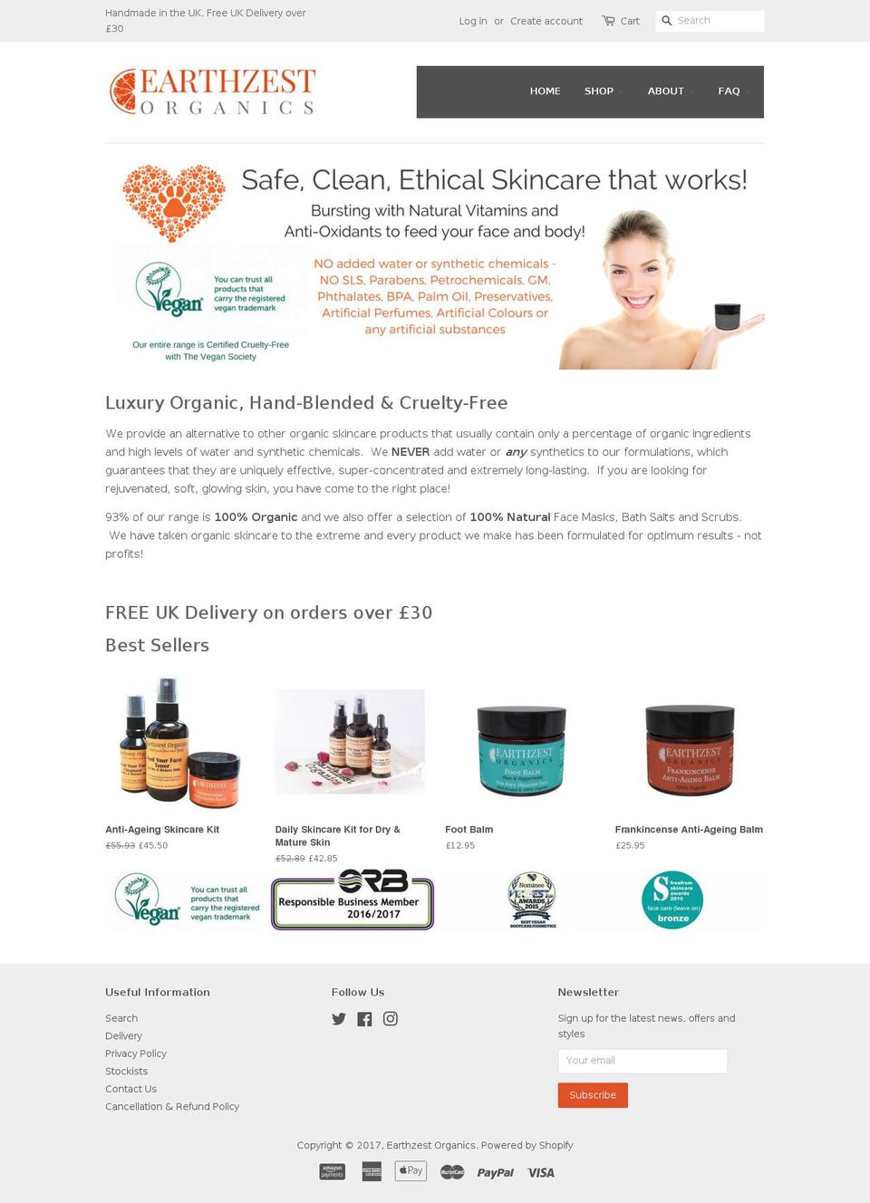 EarthZest Shopify theme site example earthzest.com