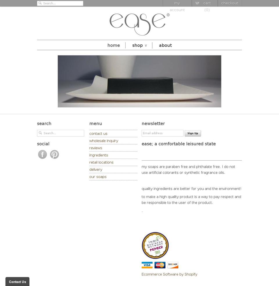 easebathandbody.com shopify website screenshot