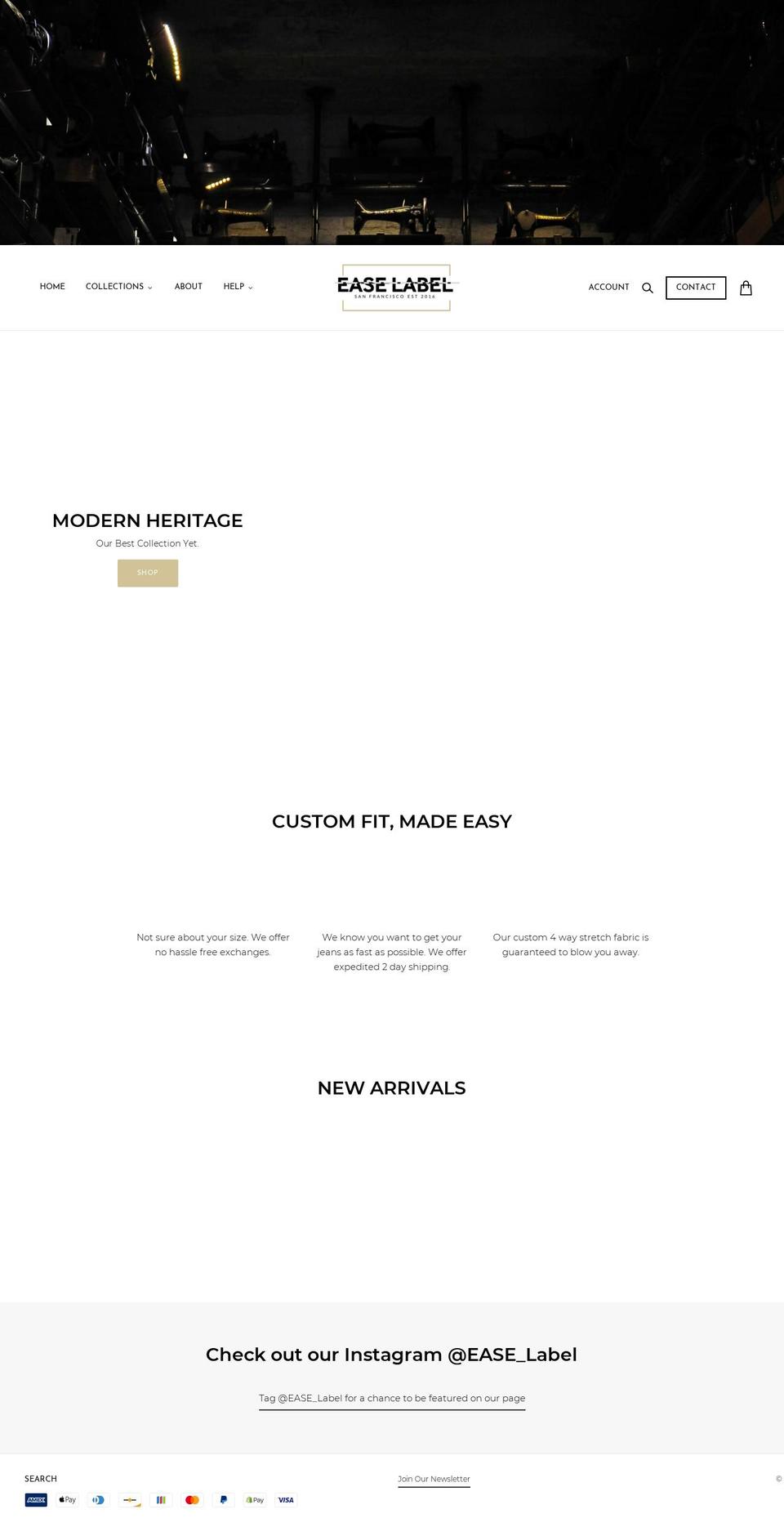 easelabel.com shopify website screenshot