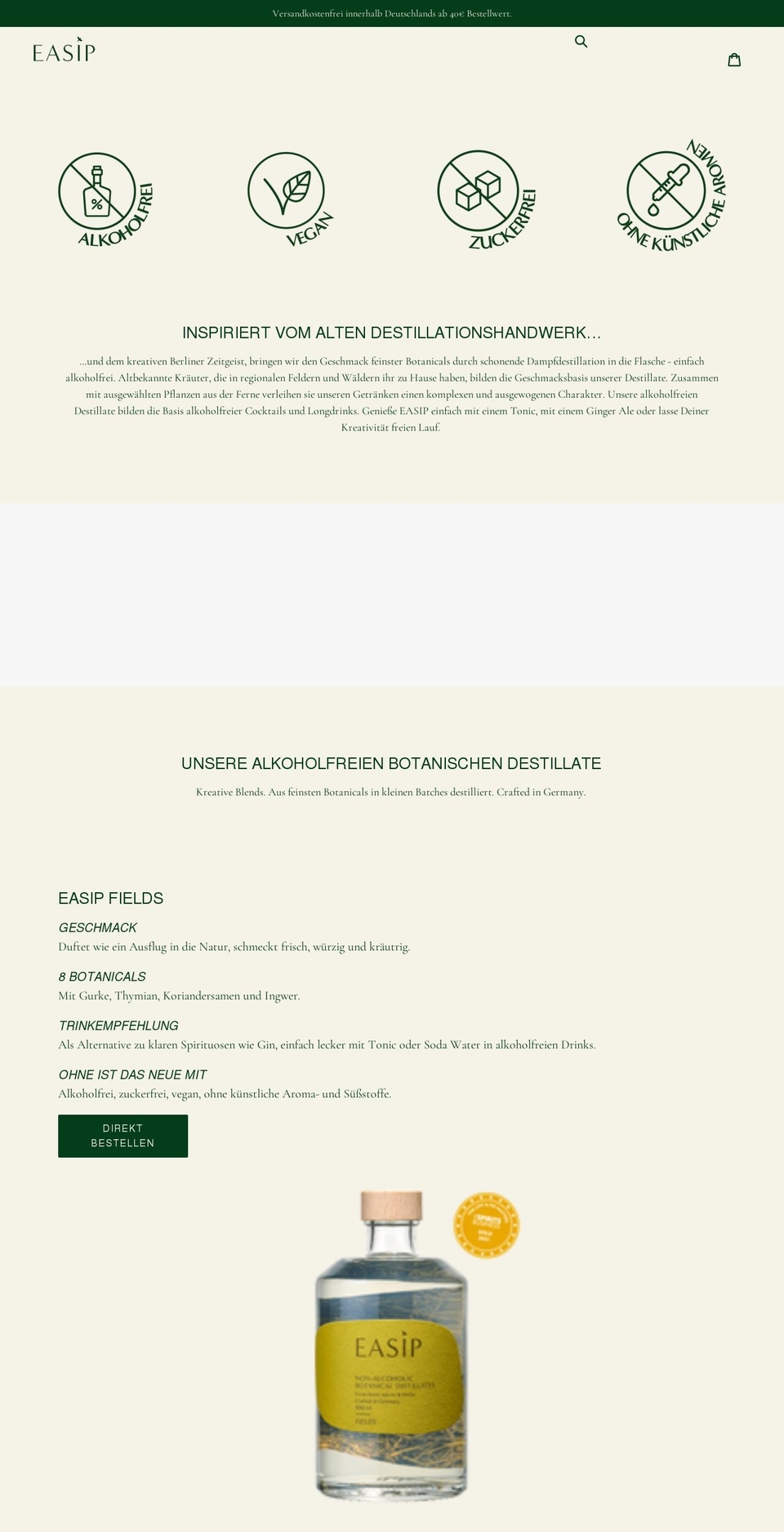 easipdrinks.com shopify website screenshot